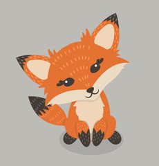 Red fox cartoon Illustration
