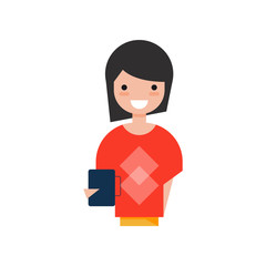 Smiling secretary character vector Illustration on a white background