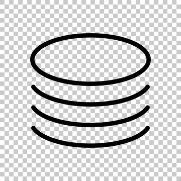 Database icon. Simple linear symbol, thin outline. On transparen