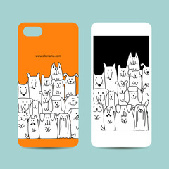 Mobile phone design, funny dogs family