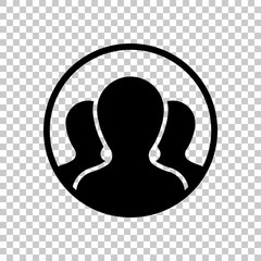 Team in circle, few person. On transparent background.