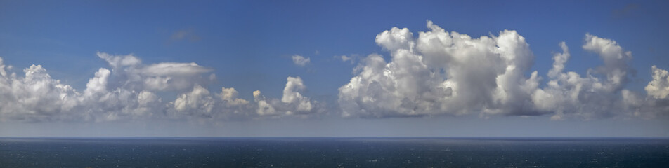 Cumulus clouds before the rain above the Black Sea.