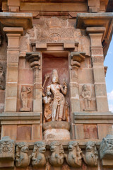 Ardhanarisvara beside his bull, niche on northern wall, Brihadisvara Temple, Tanjore, Tamil Nadu