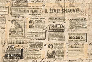 Creative vintage background Paper texture Newspaper strips - obrazy, fototapety, plakaty