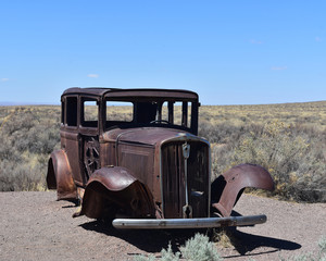 Rusted Antique Car on Route 66 in Arizona