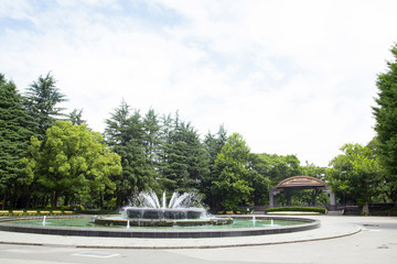 Fototapeta na wymiar Fontain square in Hibiya park