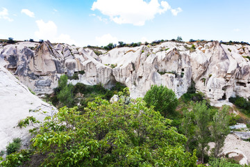 slope of ravine with settlement near Goreme