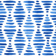 Handgeschilderde bekleed ruiten achtergrond in blauw. Naadloos vectorpatroon