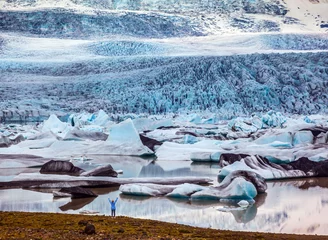Foto auf Acrylglas Gletscher Der Sonnenuntergangsgletscher Vatnajökull