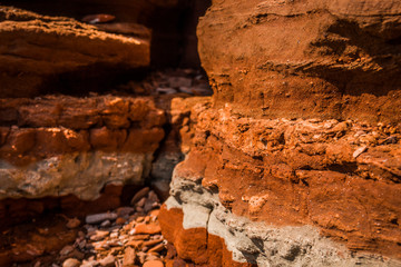 old clay canyon on the beach of the orange color