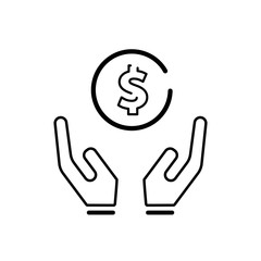 Pictograph of money in hand