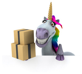 Fun unicorn - 3D Illustration