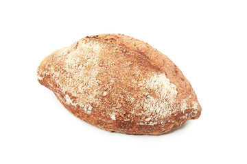 Fresh tasty bread on white background