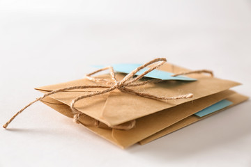 Mail envelopes on white background