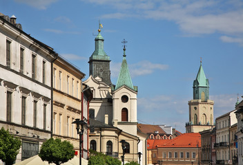 Fototapeta na wymiar Krakow suburb (Krakowskie Przedmiescie) street in Lublin. Poland