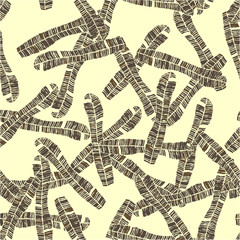 Seamless vector pattern with chocolate banana leaves for wrapping, craft, fabric, ceramic, craft