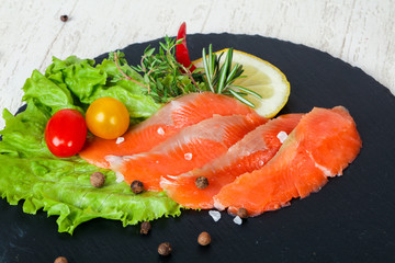 Raw trout fillet