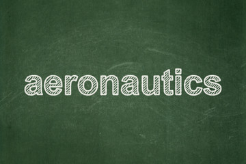 Fototapeta premium Science concept: text Aeronautics on Green chalkboard background