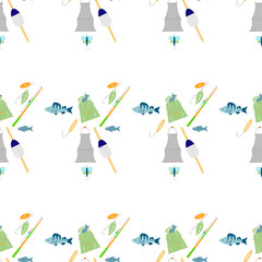 Fishing seamless pattern.