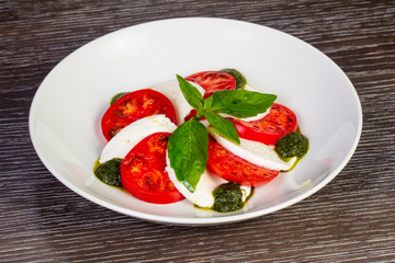 Mozzarella Caprese with basil