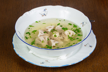 Georgian khinkali soup