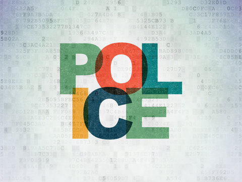 Law concept: Painted multicolor text Police on Digital Data Paper background