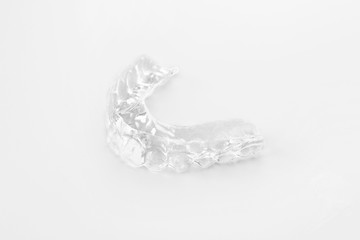 Occlusal splint on light background