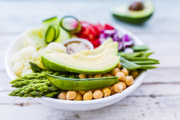 Buddha bowl, healthy and balanced vegetarian food.
