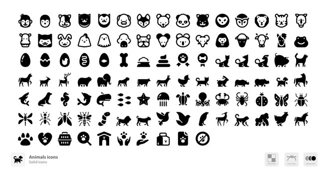 Animals and pets icons