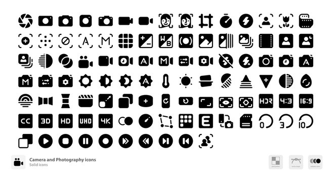 Camera and photography icons