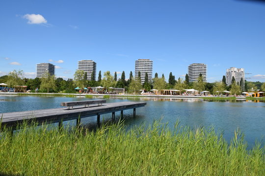 Skyline von Lahr am Landesgartenschaugel&auml;nde