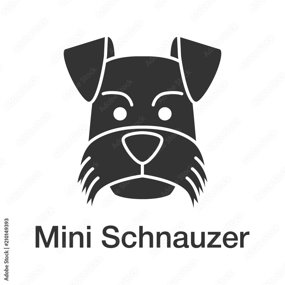 Wall mural Miniature schnauzer glyph icon