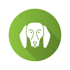 Beagle flat design long shadow glyph icon