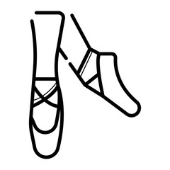 Ballet pointes. dance studio symbol