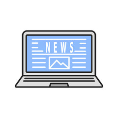 Electronic newspaper color icon