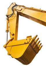 construction bucket on tractor, excavator, grader isolated on white background © OlegDoroshin