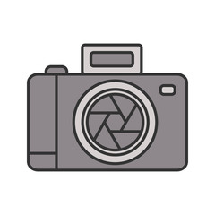 Professional photo camera color icon