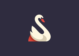 Swan Logo Vector Template Design