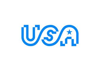 USA Letters Logo Template Vector