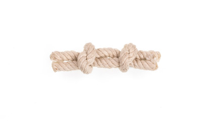 sea rope knot on white isolated background