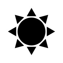 Sun icon . Black icon isolated on white background