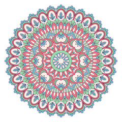 Ethnic ornamental mandala. Decorative design element. Hand drawn vector illustration