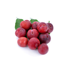 red plum isolated on white background