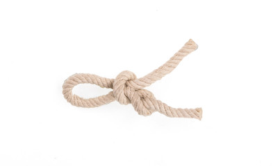 sea rope knot on white isolated background