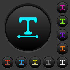 Adjust font width dark push buttons with color icons