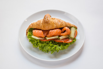 croissant with salmon