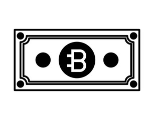 bill bitcoin commerce technology icon vector illustration design