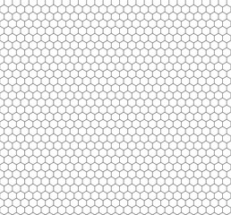 Vector Minimalistic Seamless Hexagon Pattern, Outline Honeycombs Background.