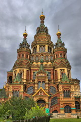 Fototapeta na wymiar Church of St. Peter and Paul Church in Peterhof. Saint Petersburg, Russia