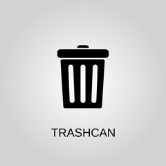 Trashcan icon. Trashcan symbol. Flat design. Stock - Vector illustration